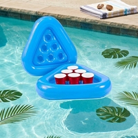 Support de Gobelets Gonflable en PVC en Stock, Porte-Boissons Triangulaire à 6 Compartiments, Plateau Flottant pour Boissons et Bières, Jouet de Fête, Accessoire de Piscine Premium