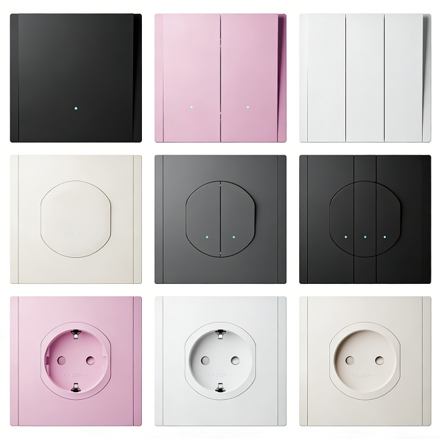Bingoelec CE EU/UK Standard Custom PC Electrical Power Plugs Sockets Touch Light Switches Wall Home Switch and Socket for Hotel