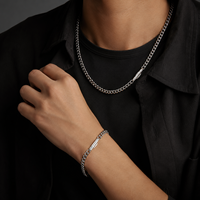 Chaîne Réversible en Acier Inoxydable 6mm avec Fermoir à Clip Hip Hop, Collier et Bracelet pour Homme en Acier Titane, Vente en Gros Usine, Personnalisable OEM ODM