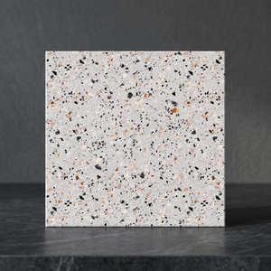 Carreaux de sol en céramique effet pierre blanche terrazzo 30x30cm, design brillant et émaillé pour revêtements de sol intérieurs - Product Image 5