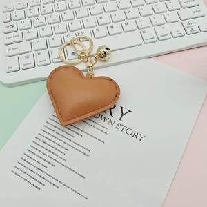 6 màu sắc hình trái tim PU da Móc Chìa Khóa Cô Gái Dễ Thương Trái Tim Keyring Phụ kiện túi xách mặt dây chuyền Mini dễ thương <span class=keywords><strong>Keychain</strong></span> - Product Image 2