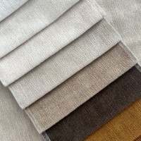 Tissu d'ameublement en velours imitation lin, 100% polyester, 360 g/m², tissu chenille côtelé, texture douce pour canapé, chaise, coussin