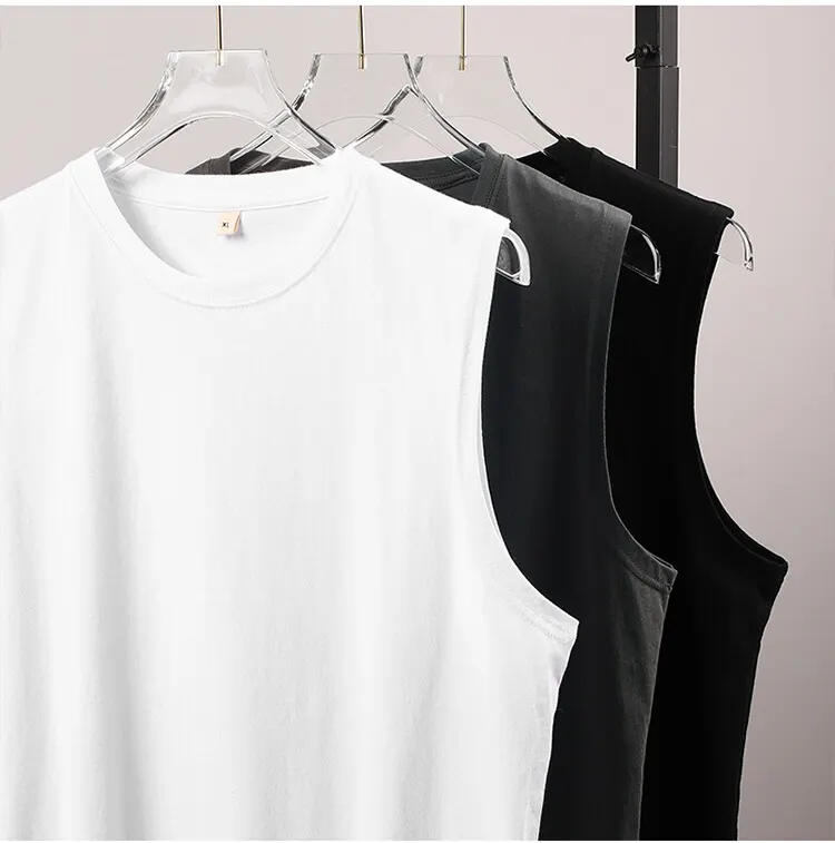 EGY-026 Wholesale Price 100% Cotton Slim Fit Tank Top High Quality Sleeveless T Shirts Men