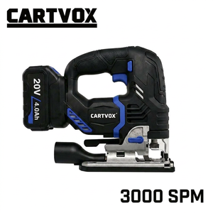 Sierra de calar inalámbrica profesional CARTVOX 20V de 3000 SPM de alta potencia con batería de iones de litio, herramienta para trabajar la madera de 80 mm con función de soplado de polvo - Product Image 1