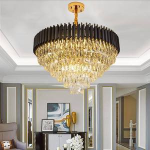 โคมไฟระย้าคริสตัลทรงกลมสีทอง ขั้วหลอด E26 หลอด LED 3500K แสงวอร์มไวท์ สแตนเลสสตีล ปรับความสูงได้ เหมาะสำหรับห้องนั่งเล่น - Product Image 2