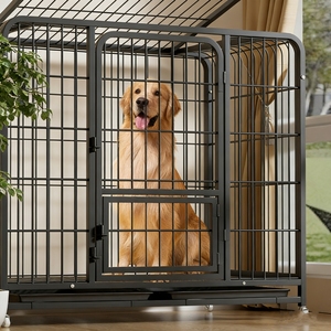 กรงสุนัขเหล็กพร้อมห้องน้ำ สำหรับสุนัขขนาดใหญ่ กลาง เล็ก ใช้ภายในอาคาร ดีไซน์ระบายอากาศ ติดตั้งง่าย เหมาะสำหรับลาบราดอร์/โกลเด้นรีทรีฟเวอร์ - Product Image 2
