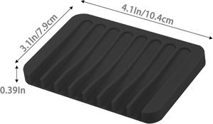 Plateau à savon en silicone, best-seller, matériau souple et flexible, séchage rapide, anti-dérapant, idéal pour l'évier de la salle de bain ou la douche - Product Image 3