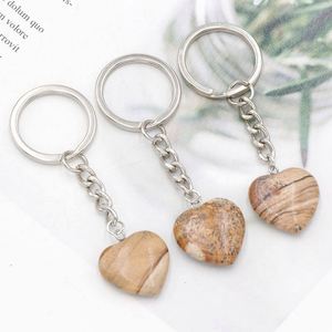 Llavero con Colgante de Piedra Natural en Forma de Corazón, Joya para Regalo - Product Image 6