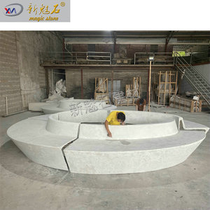 New Magic Stone Custom <b>Cement</b> Bench Irregular Shape White Round Leisure Stool Urban Minimalist Style 3Cm Thickness - Product Image 4