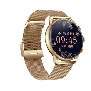 GAOKE montre intelligente dorée femme pour dames fille AMOELED or électronique Digital Wrist smart watches round fashion 2024 female H26