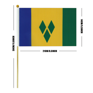2024 Usine Offre Spéciale Saint-Vincent-et-les Grenadines Poteau en bois Drapeau ondulé à la main pour les vacances générales - Product Image 3