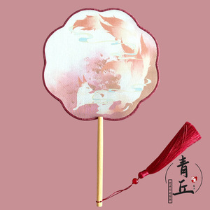 Éventail en bambou translucide à long manche HY, écologique, style antique chinois classique, pour vêtements féminins et danse - Product Image 1