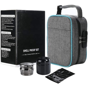 Large Carbon Smellproof Smell Proof Bags Odor Proof Stash Storage Case Stash Box Set Grinder UV Glass Stash Jar