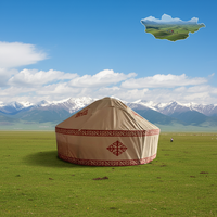 Tente de camping gonflable automatique de luxe en tissu Oxford imperméable, style kazakh, pour l'extérieur, quatre saisons, double couche, yurt de trekking avec poteaux à colonnes d'air