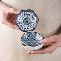 Ensemble de bols et assiettes en porcelaine céramique bleu et blanc de luxe, motif végétal, pour la maison, avec boîte cadeau, compatible micro-ondes