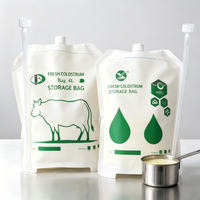 Sac de stockage de lait de colostrum 2,5L 4L, poche d'alimentation pour veau avec valve de distribution pour pasteurisation et congélation, fournisseur OEM de produits laitiers