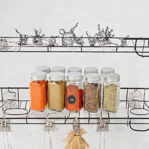 Square <span class=keywords><strong>Glass</strong></span> Salt Shaker e Pepper Container Tempero Frasco Frascos de especiarias com <span class=keywords><strong>shake</strong></span> para cozinha ou uso do partido - Product Image 3
