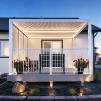Auvent de pergola rétractable en aluminium, stores motorisés imperméables pour patios