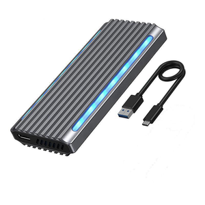 Venta caliente RGB Light Cooling Disipation M.<span class=keywords><strong>2</strong></span> USB 3.1 a caja de disco duro móvil NVME/NGFF <span class=keywords><strong>2</strong></span> en 1 Protocolo dual Estado sólido - Product Image 1