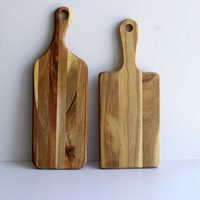 Planches à découper en bois d'olivier avec poignée incurvée créative, vente en gros, 42x12cm, épaisseur 1,5cm, plateau de service pour steak et pain