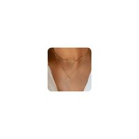 Collar de Acero Inoxidable Impermeable y Antideslustre con Clip para Papel, Collar de Doble Capa con 26 Letras, Collar con Colgante de Letra de Zirconia para Mujer