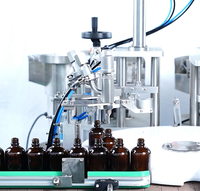 Machine de remplissage, étiquetage et bouchage automatique électrique pour produits chimiques, cosmétiques, lotions et huiles essentielles, en verre et plastique, 50ml et 100ml