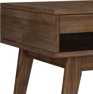 Natural Acacia Wood Mid-Century Modern Nightstand Tapered Legs <strong>Rustic</strong> <strong>Bedside</strong> <strong>Table</strong> for Small Spaces - Product Image 6