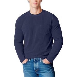 Custom Mens <b>Waffle</b> Long Sleeve <b>Shirt</b> Crew Neck Casual Solid Pocket Thermal Layering Tee - Product Image 1