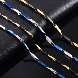 สร้อยคอเหล็กกล้า<span class=keywords><strong>ไร</strong></span>้สนิมรูปทรงไม้ไผ่กันน้ำ ไม่ซีดจาง คุณภาพดี สำหรับผู้ชาย - Product Image 1