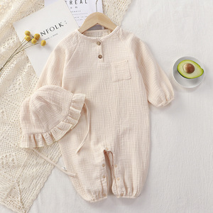 Tutina Casual Unisex per Neonati in Cotone e Garza, Pagliaccetto Primaverile Autunnale Estivo - Product Image 4