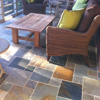 Dalles de pavage en ardoise naturelle durable et rouillée, pierres de marche pour jardin extérieur