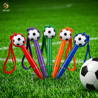 Bolígrafo Giratorio con Diseño de Balón de Fútbol, Correa para el Cuello, Logotipo Personalizado, Multicolor, Promocional