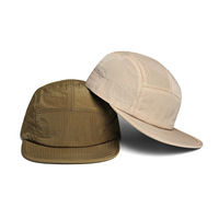 Casquette de baseball respirante en nylon à 5 panneaux, couleur unie, avec logo personnalisé brodé ou imprimé, protection solaire extérieure