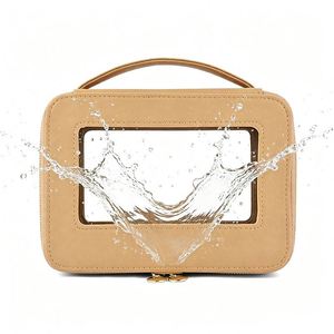 Sac de rangement cosmétique imperméable à fermeture éclair avec fenêtre transparente grande capacité, sac de beauté de voyage personnalisable avec LOGO - Product Image 4