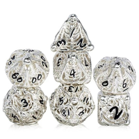 Dés à jouer polyédriques uniques en métal, motif squelette démoniaque, pour collection de jeux de table