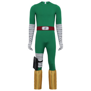 Combinaison verte Rock Lee avec bandages pour les bras, costume de cosplay ninja, costume de jeu d'Halloween unisexe pour adultes - Product Image 1