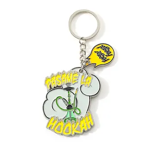 주문 디자인 연약한 사기질 금속 custommade hookah keychain