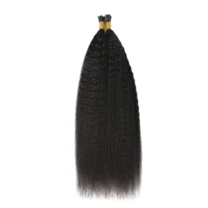 3B 3C 4A Kinky Curly I Tip Hair Extensions Human Hair Indian Pre Bonded 100% Keratin Stick Tips Beads Microlink Hair Extensions