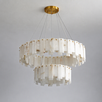 Lustre en marbre rond naturel et laiton, luminaire moderne de luxe en albâtre pour salle à manger, salon, restaurant, hall d'entrée