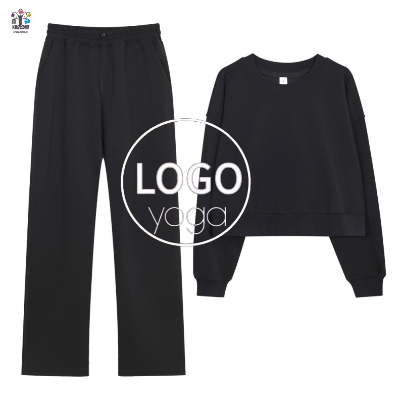 2025 New Style Yoga Wear for Women Short Round Neck Hoodie High Elasticity Loose Sportswear Yoga Fitness Long-sleeved Yoga Top
