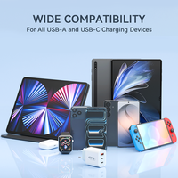 Adaptateur de voyage multi-appareils à charge rapide PD QC3.0 45W 2C1A avec double port Type-C et un port USB-A pour la vente en gros
