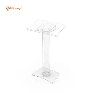 Fábrica personalizada por atacado claro transparente lucite podium púlpito acrílico igreja pódios e púlpitos com porta-livros