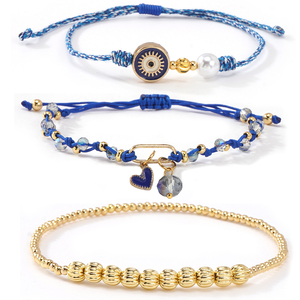 Conjunto <span class=keywords><strong>de</strong></span> Pulseras <span class=keywords><strong>de</strong></span> Ojo Turco Azul Go2boho, 3 Piezas <span class=keywords><strong>de</strong></span> Pulseras <span class=keywords><strong>de</strong></span> Cuentas <span class=keywords><strong>de</strong></span> Protección y Buena Suerte con Dije <span class=keywords><strong>de</strong></span> Corazón y Perla para Mujeres y Niñas - Product Image 2