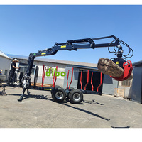 Certification CE Machine forestière Remorques hydrauliques pour l'exploitation forestière Grue à bois Grappin Quad Remorque forestière 10t 12t 14t