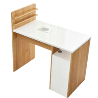 Table de manucure design contemporain imitation bois, écologique, avec aspirateur intégré et armoire de rangement, pour salon de manucure