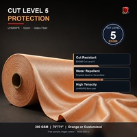 Tissu tricoté UHMWPE 280 GSM résistant aux coupures EN388 Niveau 5, matière hydrofuge pour gants de sécurité et vêtements de travail de protection
