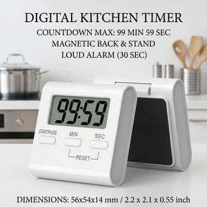 Temporizador de Cocina Digital de Plástico al por Mayor, Temporizador de Cocina con Cuenta Regresiva, Recordatorio Conveniente para Hornear, Cronómetro Electrónico sin Cable - Product Image 6