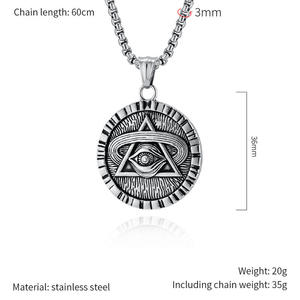 Collar con Colgante de Joyería de Moda de Acero Inoxidable, Estilo Hip Hop Vintage, Geometría Egipcia, Ojo, Impermeable, para Hombre y Mujer, Venta al por Mayor <span class=keywords><strong>2026</strong></span> - Product Image 6