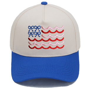 Gorra Trucker Bordada con Lazo de Bandera Americana, Estilo <span class=keywords><strong>Coqueta</strong></span>, Personalizada al por Mayor para Mujer - Product Image 5