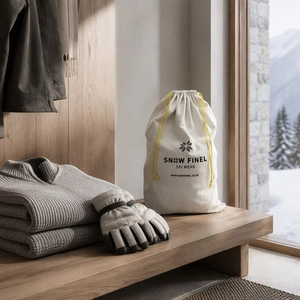 Sac à vêtements en coton et lin avec logo brodé personnalisé, fermeture éclair, pour la protection des vêtements, rangement dans le placard - Product Image 5